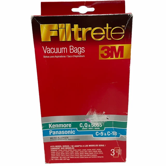 FILTRETE 3M Kenmore Panasonic Vacuum Bags 3 Pack