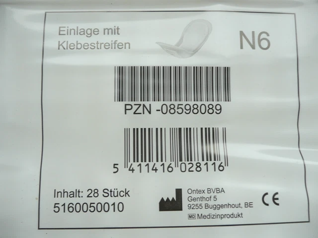 (6 X 28 Stück) Ontex N6 Inkontinenz Einlage mit Klebestreifen EUR 19,00