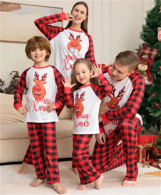 Family Matching Adult Kid UK Christmas Pyjamas Pjs Nightwear Sleepwear Pajamas