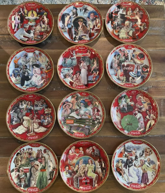 Coca-Cola Days Bradford Exchange Complete Set 12 Collector Plates Jan-Dec 1999