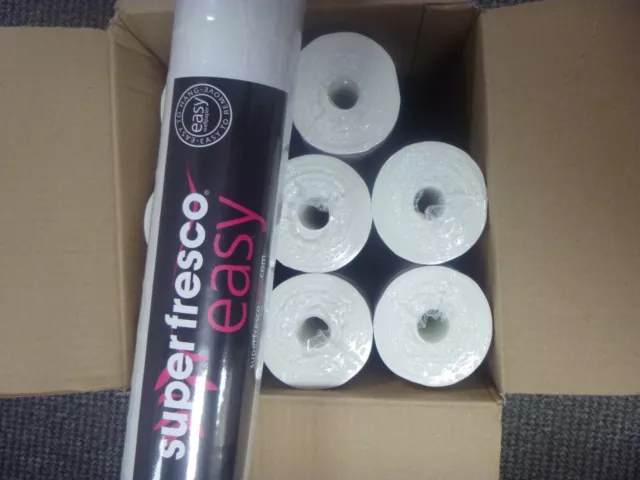 9 x Rolls Superfresco Wallpaper - Paintable Textured White - Trade Box Easy Hang