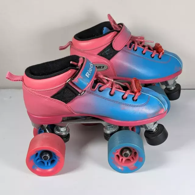 Riedell Dart Quad Roller Skates Ombre Pink and Blue Size 4 (Women's 5.5-6)