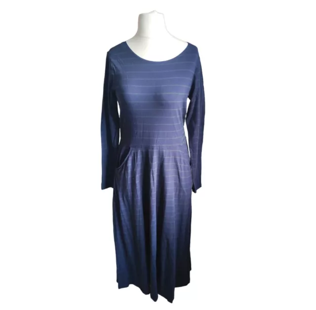 JOULES WOMENS CASSIDY Jersey Midi Dress - Navy Green Stripe - UK 12 £14 ...