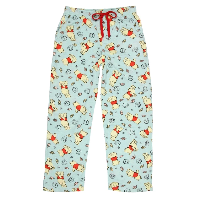 Disney Adult Winnie The Pooh Sketch Art Leaves Allover Print Pajama Pants