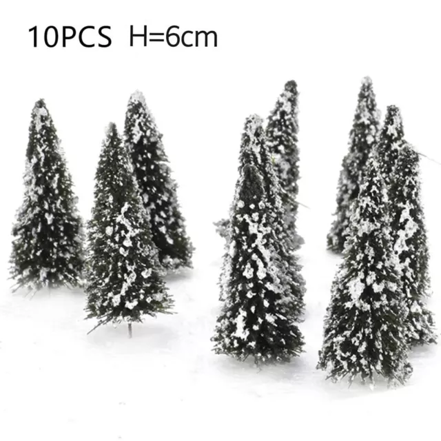 10 Green Model Trees for Train Railroad Diorama and Wargame Decoration 2