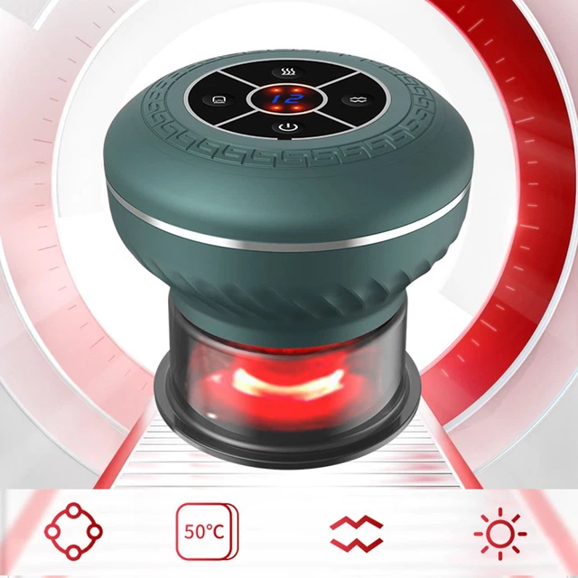 Electric Cupping Massager Red Yellow Light 6 Gears High Suction Power USB Re Esp