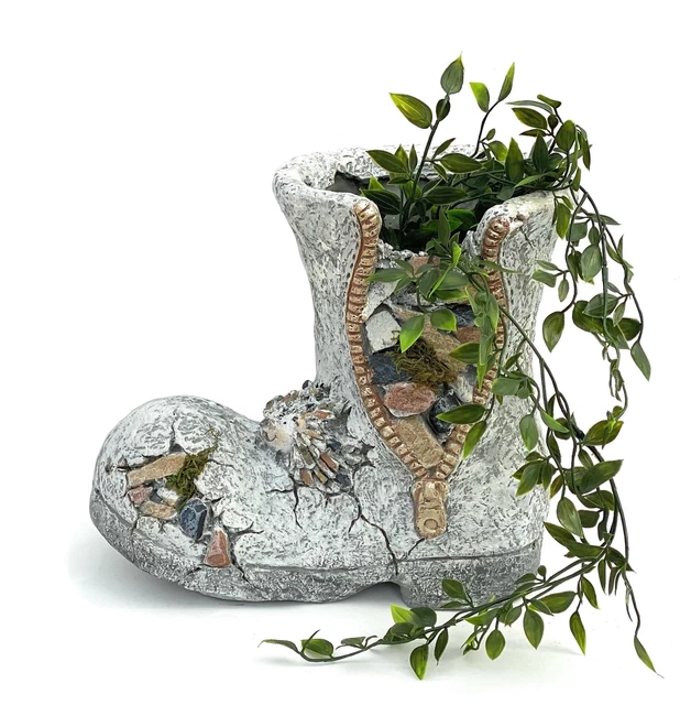 Pot de Fleur Bottes En Magnésie 32cm Résistant aux Intempéries au Gel Bac