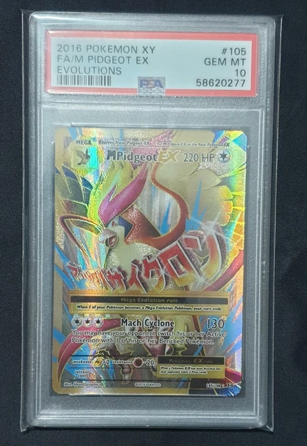 Pokemon M Pidgeot EX full art XY Evolutions 105/108 PSA 10 GEM MINT no graad
