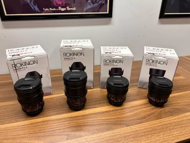 Rokinon Cine DS T1.5 Cine Lens Kit EF - 50mm, 35mm, 24mm, 85mm great condition