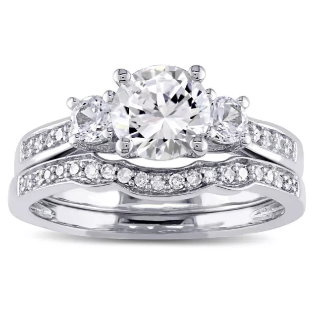 Anello nuziale da sposa con diamante simulato a taglio rotondo da 2,75 ct,...