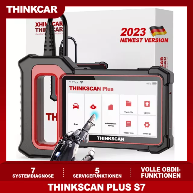 2023 ThinkScan Plus S7 OBD2 Scanner Motorfehlerdiagnose TPMS ABS SRS Codeleser