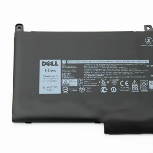Genuine F3YGT Battery For Dell Latitude E7280 E7480 7480 7490 7380 7390 DM3WC US