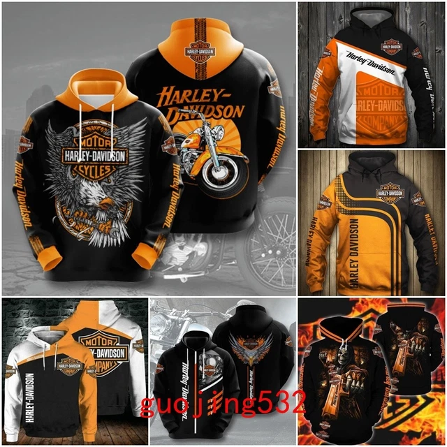 Motorcycle Harley Davidson Hoodie Mens Adult Hooded Top Jacket Coat Sweatshirt