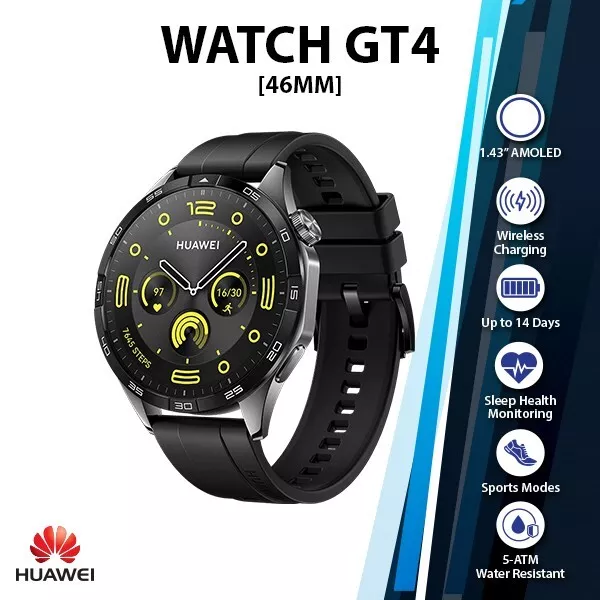 HUAWEI WATCH GT 4 iOS Android Smartwatch 46mm Brown Brand New