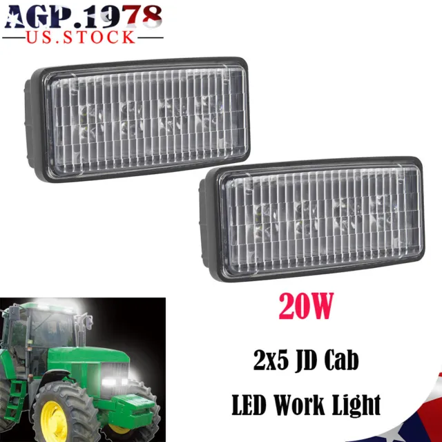 2pcs 20W Cab LED Headlight Tractor LED Work Light For John Deere 4710,7700,7200