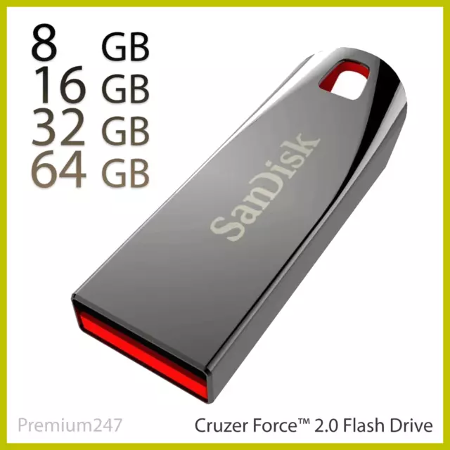 SanDisk 16GB/32GB/64GB CRUZER FORCE USB Flash Drive CZ71 High Speed Memory Stick