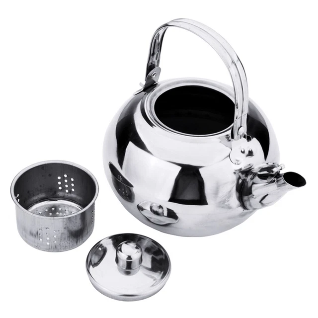 Elegante fornello da tè in acciaio inox con filtro e varie misure (1 2 5L)