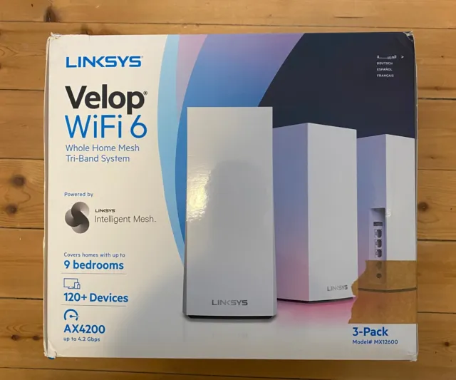 Linksys Velop MX12600 (3x AX4200) Wifi 6 Mesh Router Set Apple HomeKit Support