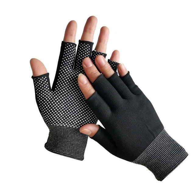 Fingerless Outdoor Bicycle Anti-skid Half Finger Fishing Gloves (Black) #F