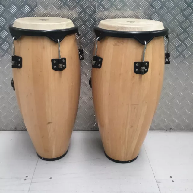 Par de congas de percusión de rendimiento sin soporte