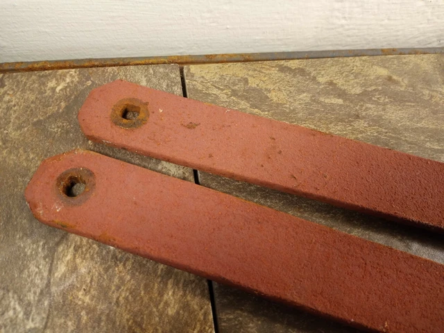 Antique Cast Iron Barn Door Hinges - 19" - Original Iron Rustic Primitive Decor 2
