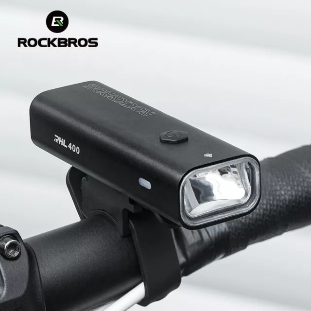 ROCKBROS LED Rechargeable Front Bike Headlight Waterproof Bicycle Light Flashing