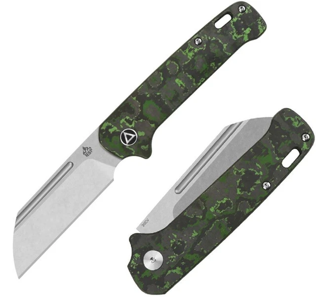 QSP Knife Penguin Slip Joint Folding Knife 3" CPM-20CV Steel Blade Carbon Fiber