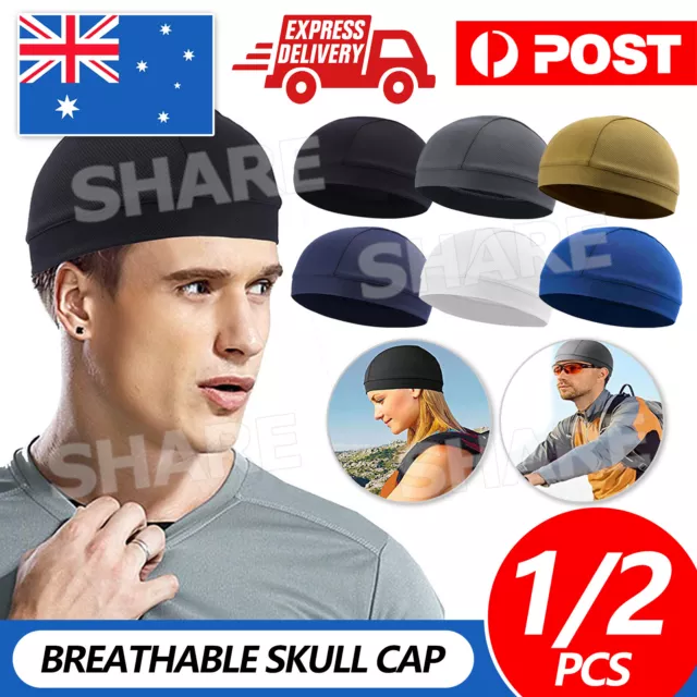 Breathable Liner Helmet Skull Cap Running Cycling Beanies Sports Outdoor Hats AU