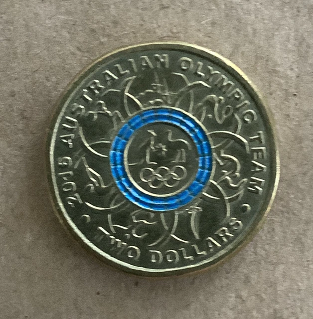 2016 AUSTRALIAN OLYMPIC Team 2 Coin Blue Ring Low Mintage