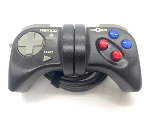 Namco NegCon Controller - Playstation PS1 PS2 - Black - Cleaned and Tested