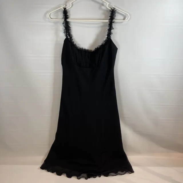 Abs By Allen Schwartz Womens Slip Dress Black Scoop Neck Sleeveless Sexy USA 4