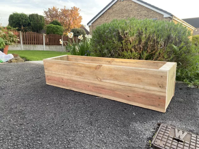 LARGE 90cm Rustic Pallet Wood Wooden Garden Planter/veg Trough NEXT DAY DELIVERY