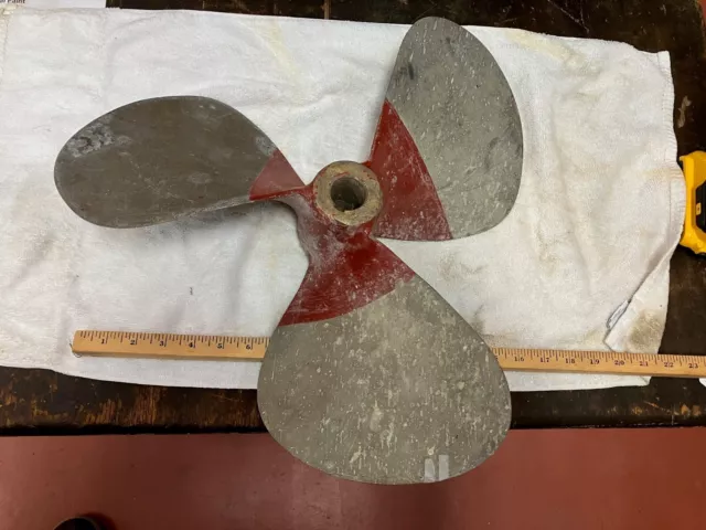 Vintage Michigan A-Jet Bronze Boat 3 Blade  Propeller 20 x 20 RH  1 3/8" Diam.