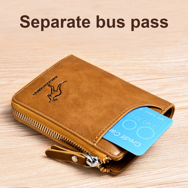 Mens RFID Blocking Leather Wallet Credit Card ID Holder Zipper Purse Waterproof 6