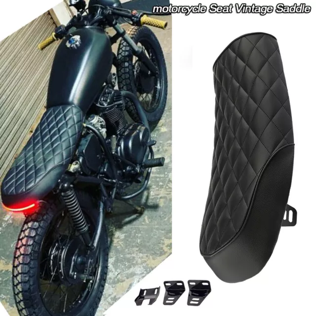 Motor Seat Flat Brat Hump Saddle For Cafe Racer Honda for Yamah  Universal