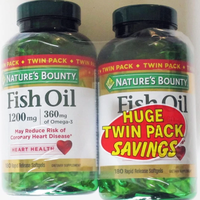Savers Twin Pack Nature’s Bounty Fish Oil 1200 Mg Supports Heart Health 1200 Mg