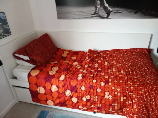 IKEA FLAXA SINGLE bed with headboard pull out under bed plus 2