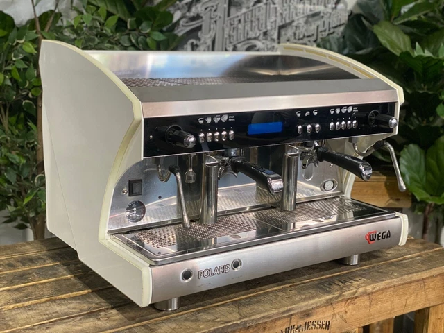 Wega Polaris Tron 2 Gruppi Macchina Caffe' Espresso Bianco Commerciale Bar...
