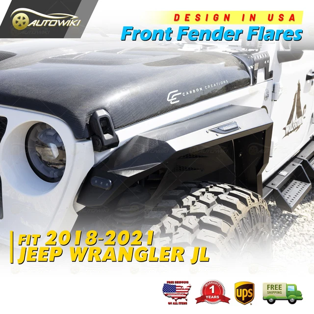 FRONT FENDER FLARES for 20182022 Jeep Wrangler JL JLU Steel Offroad