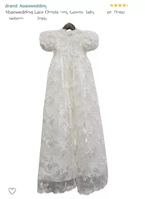 Luxury Lace Long Baby Girl Baptism Christening Gown Blessing Dress + Bonnet