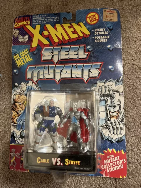 Marvel X-Men Steel Mutants Cable VS Stryfe Die Cast Metal Figures 1994 Toy Biz
