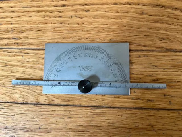 STARRETT C493B PROTRACTOR AND DEPTH GAUGE 0 to 180 6 in L MADE IN USA