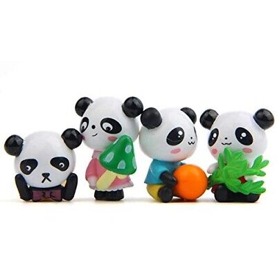 Mini Panda Miniature Figurine Statue Pour Maison Bureau Décor Set De 4 Pièces