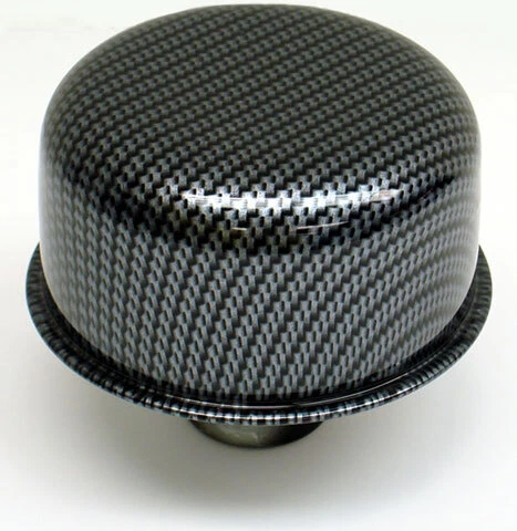 Proform Carbon Fiber Look 1-1/4 In Hole Round Push-In Breather P/N 66013