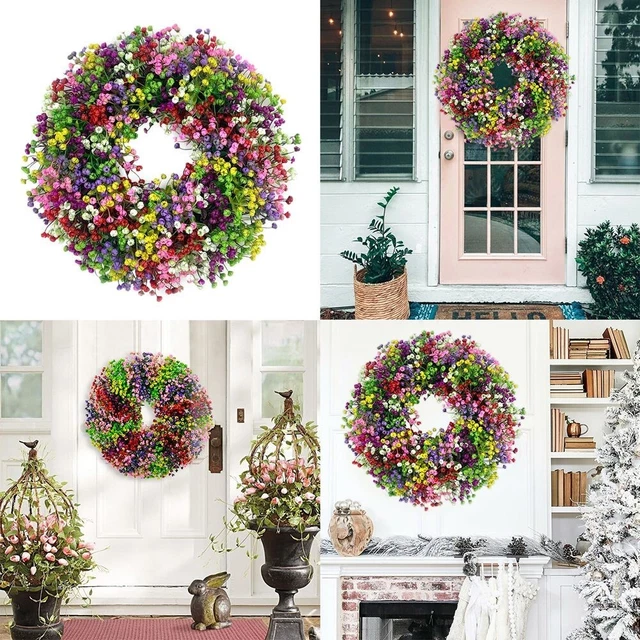 Corona di gesso realistica per decorazione primavera 40 cm bella e vibrante