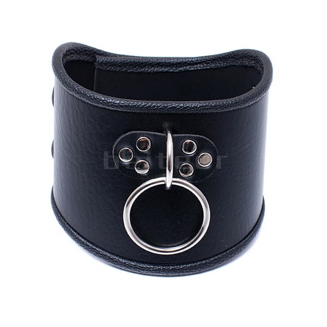 Collier BDSM En Cuir Noir Avec Anneau Métal - Tour De Cou Ajustable, Neuf, Style Fetish