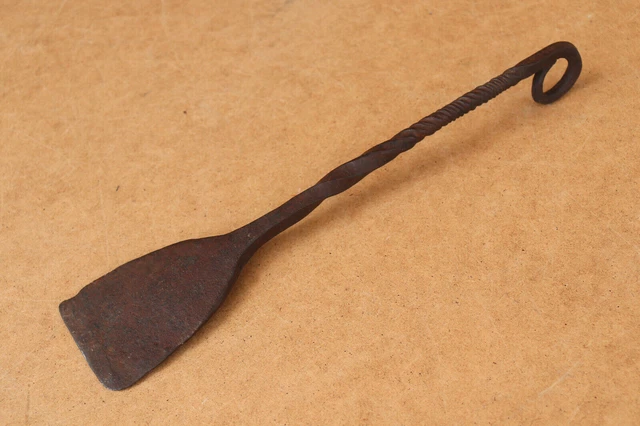 Old Antique Primitive Kitchen Dough Paddle Spoon Hand Wrought Cutlery 19th