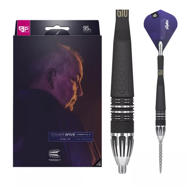 TARGET - Phil Taylor Power 9FIVE GEN10 Steel Tip Darts - 95% Tungsten - 26g