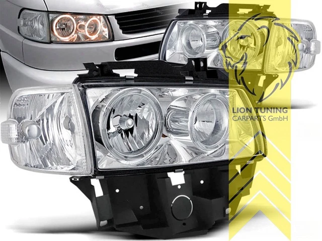 Set Fari Alogeni Completi Con Lampadine H4 Per VW Multivan T5 (2003-2009) | Destro E Sinistro, Con Motore Livellamento E Freccia Integrata - 2