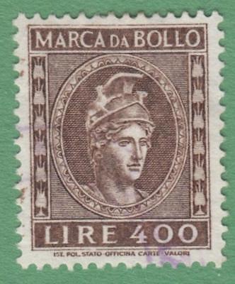 Italy Marca da Bollo Revenue Bft #255 used 400L mdm head wmk stars 1959 cv $32